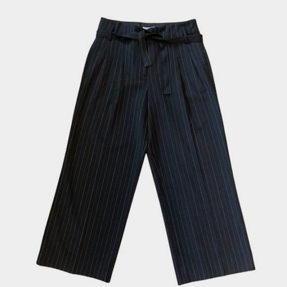 Investments Petites Paper Bag Waist Pinstripe Dress Trouser Pant- Sz. 10P